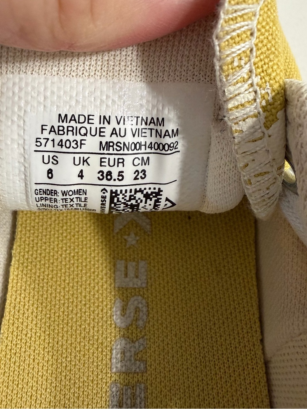 Converse Yellow and White Low-Top Canvas Sneakers- GUC - Picture 7 of 7